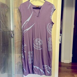 Wahine Toa Polynesian Designer Mid-length Dress (semi-fitted)